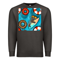 Smoke koala at the pool seamless pattern Premium Sweatshirt - BundleAndBundleShop