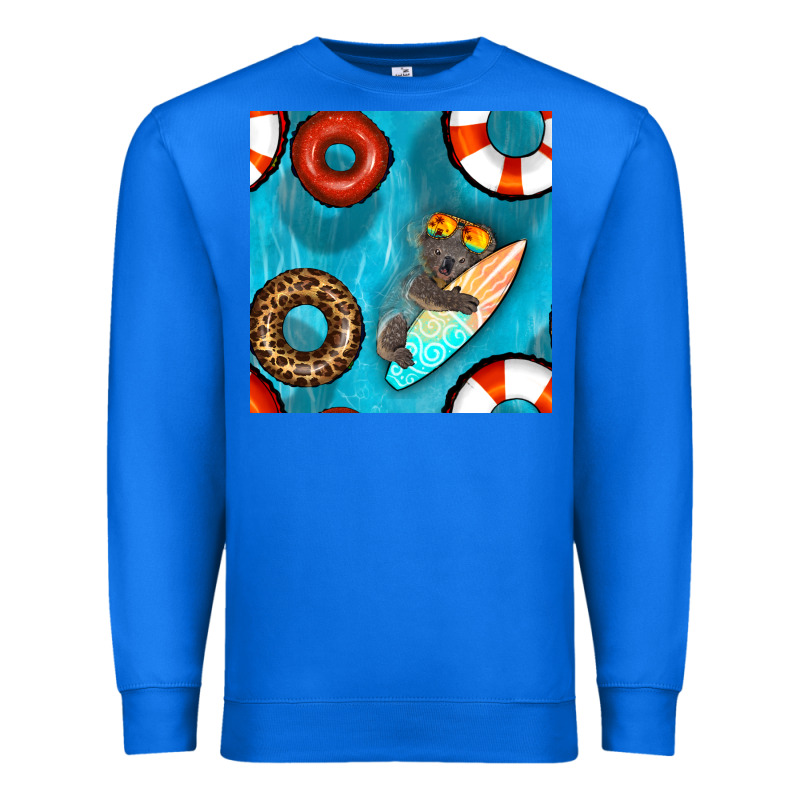 Koala At The Pool Seamless Pattern Premium Sweatshirt by BundleAndBundleShop | Teevron