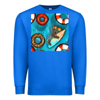 True Royal koala at the pool seamless pattern Premium Sweatshirt - BundleAndBundleShop