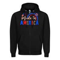 Black Made in America 4th of july Zipper Hoodie - CowGirlArtShop