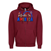Burgundy Made in America 4th of july Zipper Hoodie - CowGirlArtShop