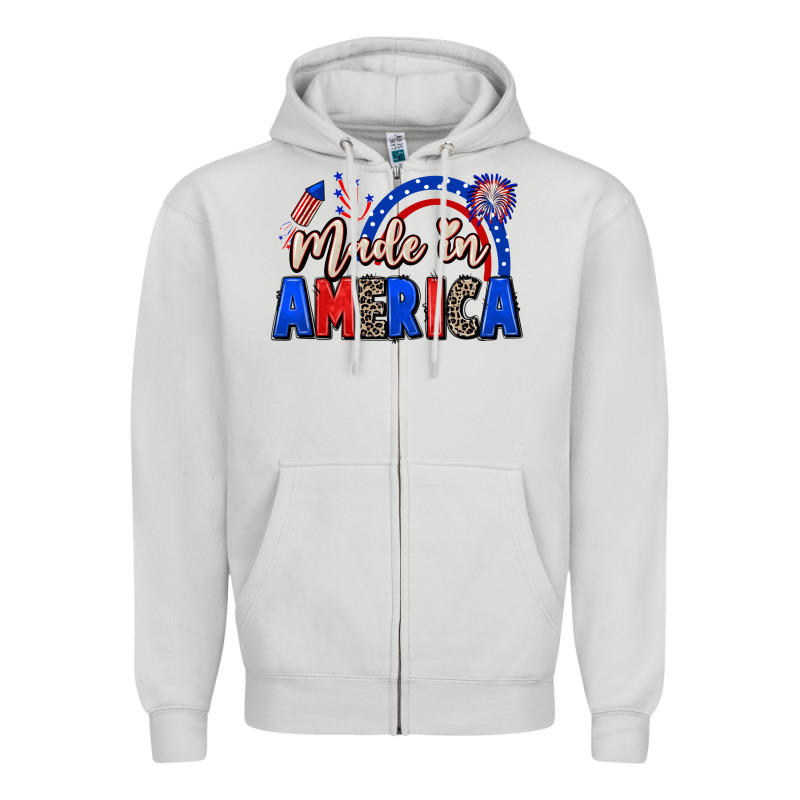 Made In America 4th Of July Zipper Hoodie by CowGirlArtShop | Teevron