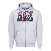 Heather Grey Made in America 4th of july Zipper Hoodie - CowGirlArtShop
