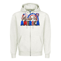 Oatmeal Heather Made in America 4th of july Zipper Hoodie - CowGirlArtShop