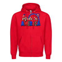 Red Made in America 4th of july Zipper Hoodie - CowGirlArtShop