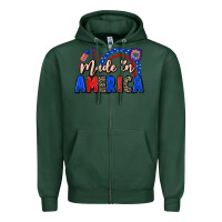 Sports Green Made in America 4th of july Zipper Hoodie - CowGirlArtShop