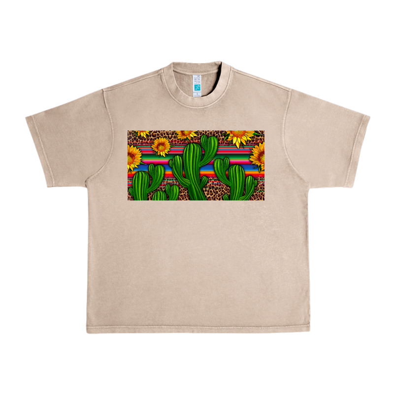 Sunflowers And Cactus License Plate Urban Heavy Tee by Artiststas | Teevron