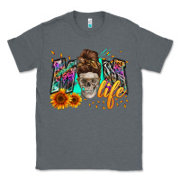 Charcoal Heather mom life with skull Classic Tee - Zillion Design Studio