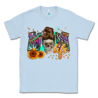 Dusty Blue mom life with skull Classic Tee - Zillion Design Studio