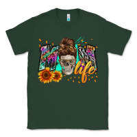 Sports Green mom life with skull Classic Tee - Zillion Design Studio