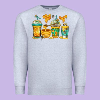 Bumble Bee Honey Coffee Premium Sweatshirt Designed By Jasminsmagicworld