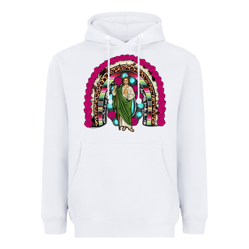 San Judas Rainbow Heavyweight Hoodie by JahusDesignShop | Teevron