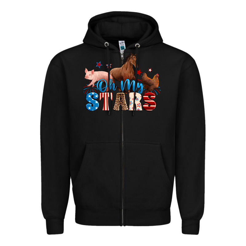 Horse Pig Chicken With Oh My Stars Zipper Hoodie by Neo Western | Teevron