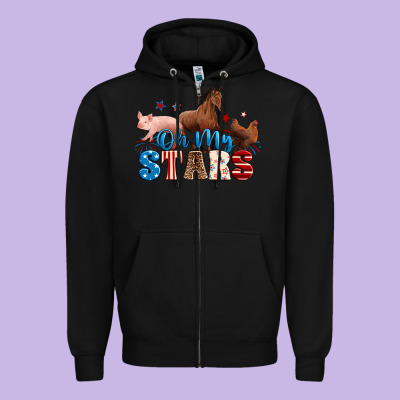 Horse Pig Chicken With Oh My Stars Zipper Hoodie Designed By Neo Western