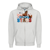 Dove Grey Horse pig chicken with oh my stars Zipper Hoodie - Neo Western