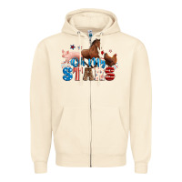 Sandshell Horse pig chicken with oh my stars Zipper Hoodie - Neo Western