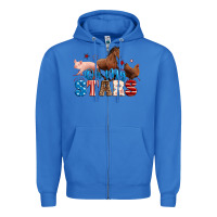 True Royal Horse pig chicken with oh my stars Zipper Hoodie - Neo Western