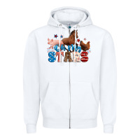 White Horse pig chicken with oh my stars Zipper Hoodie - Neo Western