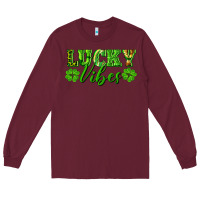 Burgundy lucky vibes Long Sleeve Tee - RanaPortraitStore