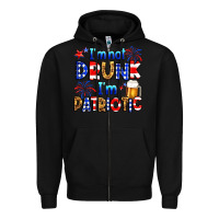 Black I'm not drunk I'm patriotic Zipper Hoodie - Neo Western