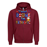 Burgundy I'm not drunk I'm patriotic Zipper Hoodie - Neo Western