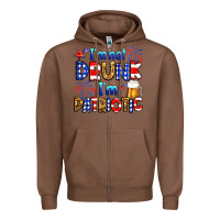 Chestnut I'm not drunk I'm patriotic Zipper Hoodie - Neo Western