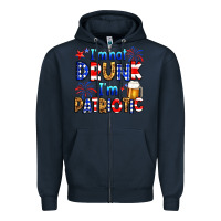Navy I'm not drunk I'm patriotic Zipper Hoodie - Neo Western