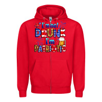 Red I'm not drunk I'm patriotic Zipper Hoodie - Neo Western