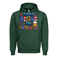 Sports Green I'm not drunk I'm patriotic Zipper Hoodie - Neo Western