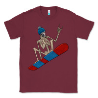 Burgundy skeleton snowboard Classic Tee - FaDigitalArtStudio