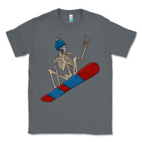 Charcoal Heather skeleton snowboard Classic Tee - FaDigitalArtStudio