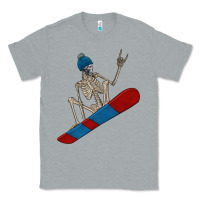 Heather Grey skeleton snowboard Classic Tee - FaDigitalArtStudio