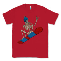 Red skeleton snowboard Classic Tee - FaDigitalArtStudio