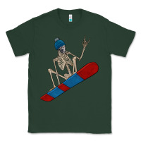 Sports Green skeleton snowboard Classic Tee - FaDigitalArtStudio