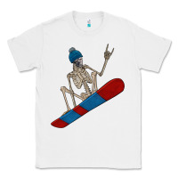 White skeleton snowboard Classic Tee - FaDigitalArtStudio