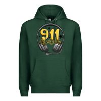 Sports Green 911 dispatcher Premium Hoodie - MaliasSmallBusiness