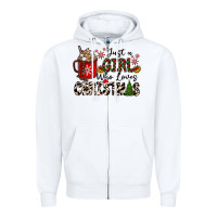 White just a girl who loves christmas Zipper Hoodie - CowhideDigitalArt
