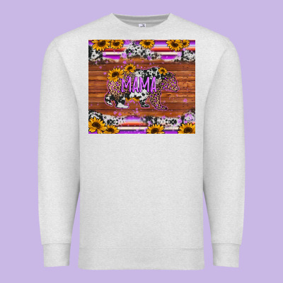 Mama Bear Sunflowers Purple Premium Sweatshirt Designed By Jasminsmagicworld