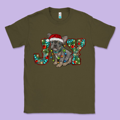 French Bulldog Christmas Joy Classic Tee Designed By Ranaportraitstore