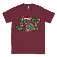 Burgundy french bulldog christmas joy Classic Tee - RanaPortraitStore