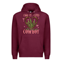 Burgundy cool it cupid i will find my own cowboy Premium Hoodie - MaliasSmallBusiness