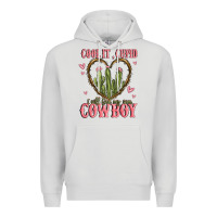 Dove Grey cool it cupid i will find my own cowboy Premium Hoodie - MaliasSmallBusiness