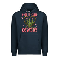 Navy cool it cupid i will find my own cowboy Premium Hoodie - MaliasSmallBusiness