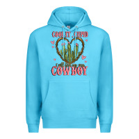Ocean Blue cool it cupid i will find my own cowboy Premium Hoodie - MaliasSmallBusiness