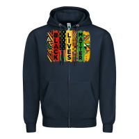 Navy junetheenth black livesmatter brush stroke Zipper Hoodie - HRA Design Shop