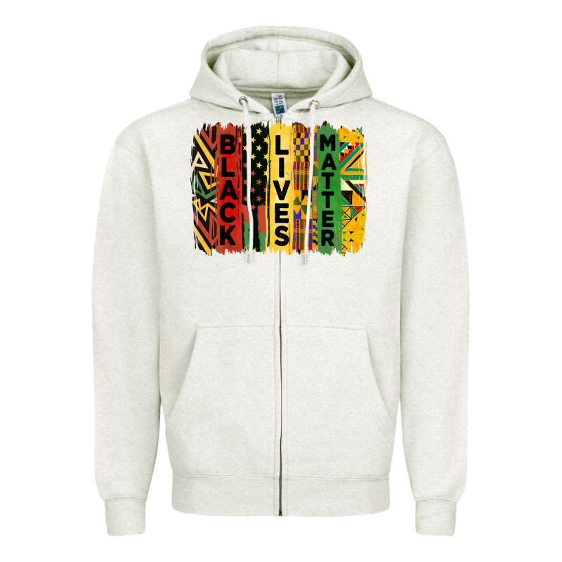Junetheenth Black Livesmatter Brush Stroke Zipper Hoodie by HRA Design Shop | Teevron