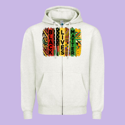 Junetheenth Black Livesmatter Brush Stroke Zipper Hoodie Designed By Hra Design Shop
