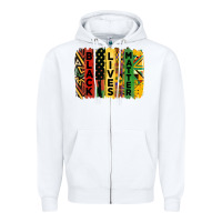 White junetheenth black livesmatter brush stroke Zipper Hoodie - HRA Design Shop