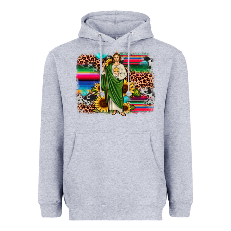 San Judas Leopard Cowhide Sunflower Background Heavyweight Hoodie by JahusDesignShop | Teevron