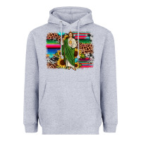Heather Grey san judas leopard cowhide sunflower background Heavyweight Hoodie - JahusDesignShop